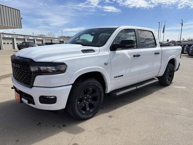 2026 RAM Ram 1500 RAM 1500 BIG HORN CREW CAB 4X4 5'7' BOX in Bright White Clear-Coat Exterior Paint — front three-quarter view