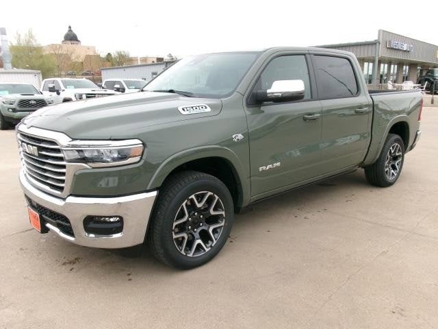 2026 RAM Ram 1500 RAM 1500 LARAMIE CREW CAB 4X4 5'7' BOX in Canyon Lake Exterior Paint — front three-quarter view