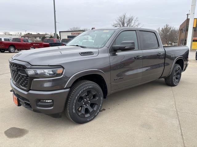 2026 RAM Ram 1500 RAM 1500 BIG HORN CREW CAB 4X4 6'4' BOX in Granite Crystal Metallic Clear-Coat Exterior Paint — front three-quarter view