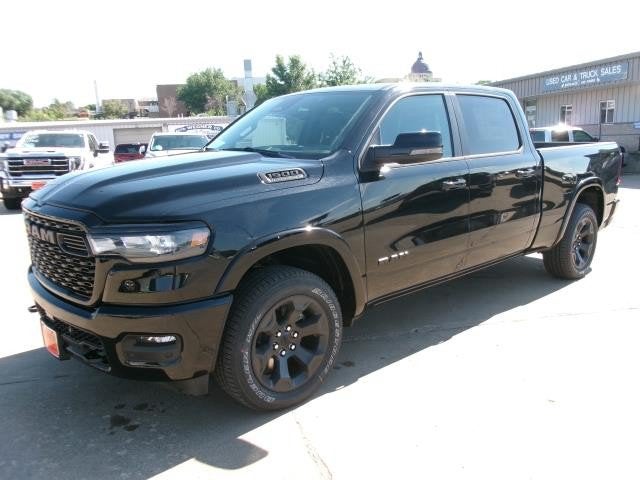 2026 RAM Ram 1500 RAM 1500 BIG HORN CREW CAB 4X4 6'4' BOX in Diamond Black Crystal Pearl-Coat Exterior Paint — front three-quarter view