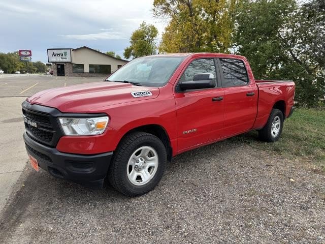 2019 RAM 1500 Tradesman Crew Cab 4x4 6'4' Box in Flame Red Clearcoat — front three-quarter view