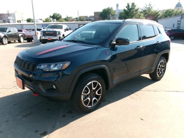 2026 Jeep Compass COMPASS TRAILHAWK 4X4 in Fathom Blue Pearl-Coat Exterior Paint — front three-quarter view